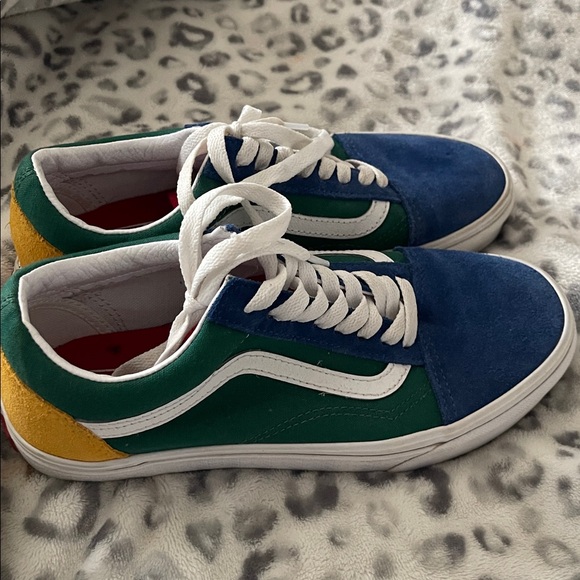 Vans Men's Sneakers in Blue, Green, and Yellow - Picture 3 of 3